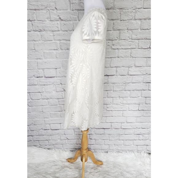 Urban Outfitters Lace Floral Lace Trapeze Dress Cream Mini Size Small - Picture 10 of 15